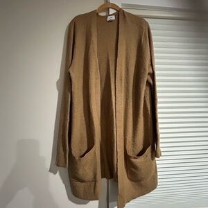 Women's Tan and Burgundy Open-Front cardigans